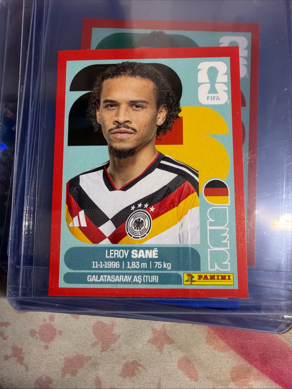 Panini Sticker Card - Red - Leroy Sané
